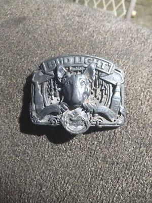 1987 Budweiser Bud Light Spuds Mackenzie Belt Buckle Bergamot Brass Works E-175 - Image 1 of 2