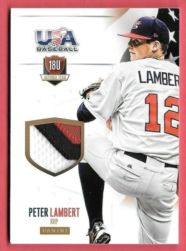 2014 Peter Lambert Panini USA Baseball Rookie Patch 14/35 - Colorado Rockies - Image 1 of 1