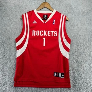 Adidas Houston Rockets Jersey Boys Large Red Tracy McGrady Stitched Sewn Logo - Picture 1 of 9