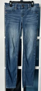 Justice Girls Knit Super Skinny Jegging Jeans Size 12R Medium Blue Low Rise - Picture 1 of 2