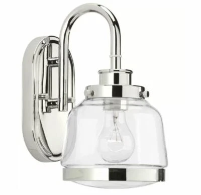 Бра для ванной Progress Lighting P300080-104 полированный никель 1 лампа 6-1/2 дюйма ширина - Изображение 1 из 4