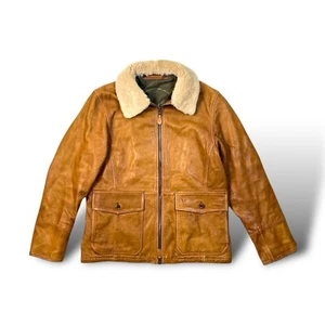 Avirex Pilot Fly Leather Jacket US Air Force Size Large Brown Type G-2 - Picture 1 of 11