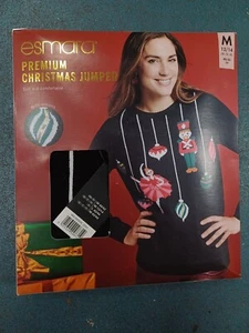 Damen Strickgeschenke/Nussknacker Weihnachten Weihnachtsmann Weihnachten mit Pailletten - Bild 1 von 2