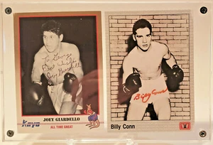 BOXING CHAMPIONS AUTHENTIC AUTOGRAPHS - JOEY GIARDELLO & BILLY CONN Screw Holder - Picture 1 of 2