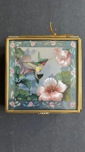 Vintage Enesco Via Vermont Hummingbird Trinket Greeting Box Handcrafted Mexico - Picture 1 of 7