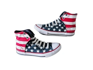Converse All Star Chucks Children's Size 3 Red White Blue American Flag! - Picture 1 of 9
