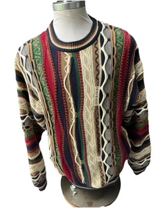 Vintage Cotton Traders Coogi Style - L Multi-Colored 3D 100% Cotton Hong Kong - Picture 1 of 7