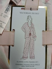 Sleepwear Victoria's Secret Long Sleeves Pajama Set Size L Pink Skier Print