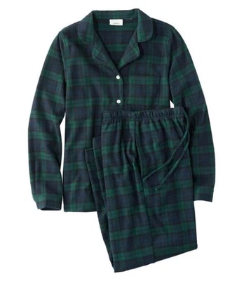 NWT llbean Women's Scotch Plaid Flannel Pajamas - Image 1 of 4