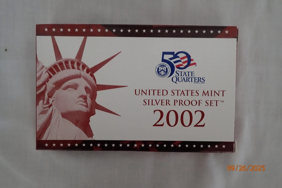 2002 US Mint 50 State Quarters 10 coin SILVER Proof Set - Image 1 of 1