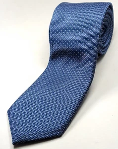 Corbata ajustada azul ALFANI seda mezcla de poli algodón para hombre NUEVA - Imagen 1 de 5