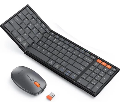 Full-Size Bluetooth Foldable Keyboard with Adjustable PDI Mouse - Number Pad - Image 1 of 4