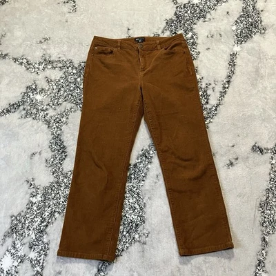 Jones New York Corduroy Pants Womens Size 10 Brown Mid Rise Casual Flat Front - Image 1 of 4