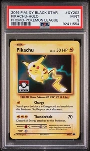 2016 Pokemon PSA 9 Pikachu Holo Pokemon League Promo - XY202 Black Star Promo - Picture 1 of 2