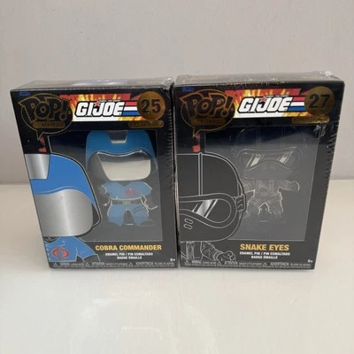 Funko Pop Pins - Gi Joe - Snake Eyes No 27 & Cobra Commander No 25 Christmas - Image 1 of 4
