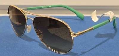 NWT GUESS Women's Sunglasses Green GG1121 32F Aviator Gold Metl Frame Brown Lens - Image 1 of 4