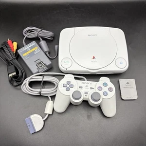 Official Sony PlayStation 1 PS1 Slim PSone Console With Controller And Memory - Picture 1 of 8