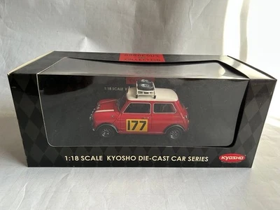 Kyosho 1/18 Mini Cooper 1275S Rally Diecast Model Red Monte Carlo Winner nuovo - Immagine 1 di 4