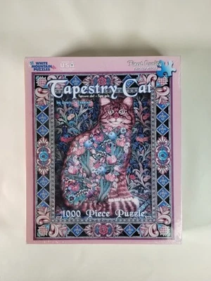 White Mountain Puzzle Tapestry Cat 1000 Piece Jigsaw Puzzle NEW SEALED - Image 1 of 4
