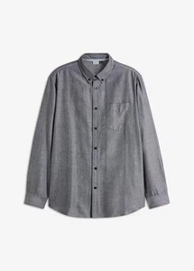 Essential Oxford-Langarmhemd Gr. 47/48 3XL Grau Herren Baumwoll-Hemd Neu - Bild 1 von 1