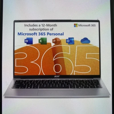 Acer 2-in-1 Touchscreen Laptop Aspire 3 Spin 14" Intel  N100 4GB 128GB - Image 1 of 4