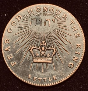1820 Great Britain King George III Famous Kettle Lords Prayer Historical Token - Picture 1 of 24