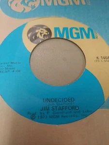 JIM STAFFORD UNDECIDED 7" VINYL 45RPM RARE OOP VERY GOOD - Picture 1 of 2