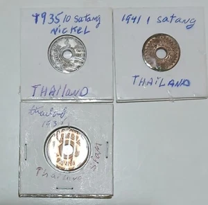 3 THAILAND COINS 1935, 1941,1935 CIRCULATED, - Picture 1 of 2