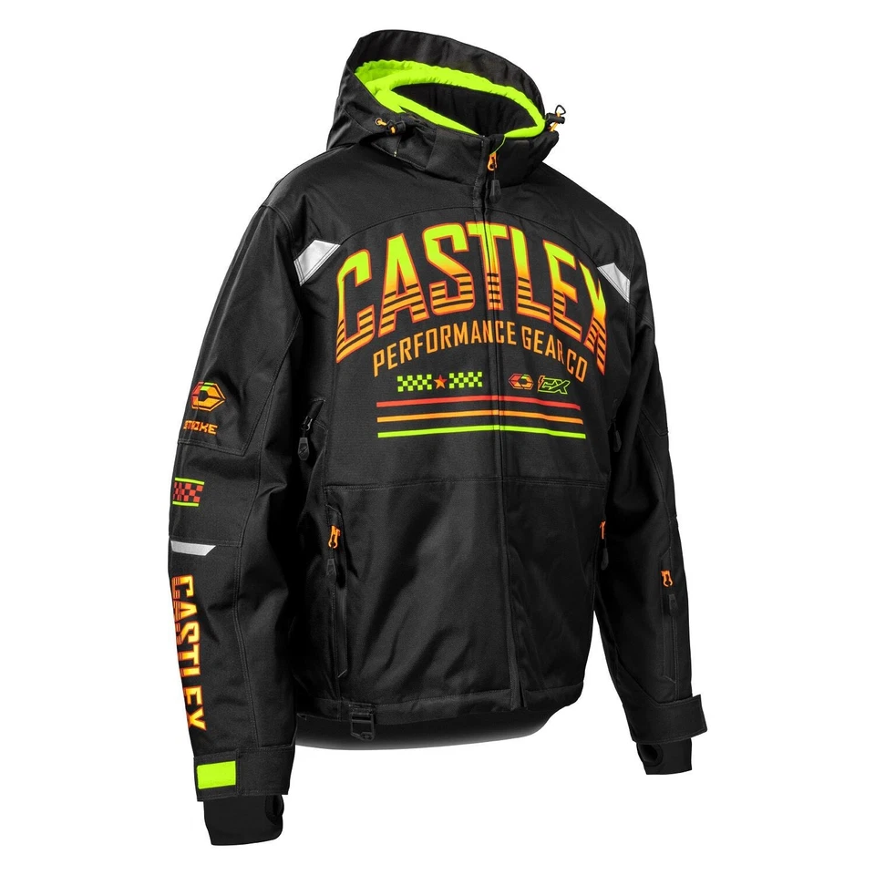 Chaqueta de moto de nieve Castle X Strike G7 para hombre negra/alta visibilidad/naranja M-3XL Foto 1 de 2