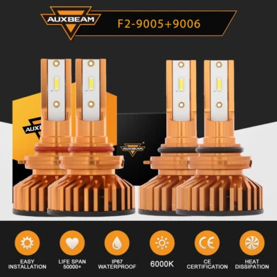 FOR 94-98 Chevy C/K Pickup Silverado Suburban Tahoe 9005 + 9006 LED Headlights - Image 1 of 4