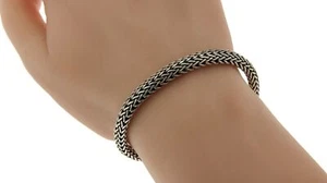 Unisex 925 Sterling Silver Bali Tula Bracelet Size 7", 7.5", 8", 8.5", 9"»B45 - Picture 1 of 4
