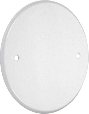 Placa plana redonda en blanco metálica TayMac LPB3400 5 4 pulgadas Montaje en caja, acabado blanco Foto 1 de 4