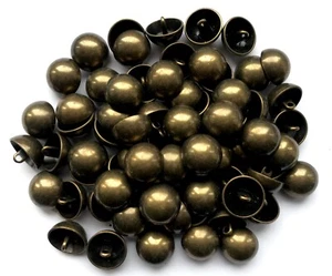 Buttons 18mm 28L Aged Antique Brass Domed Dome Polished Metal Shank Button L116A - Picture 1 of 23