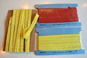 3 Vintage geflochtene Borten rot gelb Schnörkel chinesische Stile 1/2" breit 8,5 Yards  - Bild 1 von 8