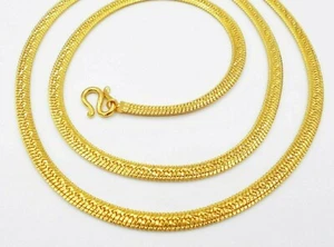 22K 23K 24K THAI BAHT YELLOW GOLD GP Filled NECKLACE 24 inch 24 Gram Jewelry 5MM - Picture 1 of 4