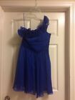 Arden B Dress One Shoulder Ruffle In Indigo Blue Color Size M Retail $89 Nwt