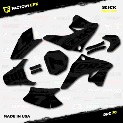 Kit de gráficos Blackout Slick Racing para 08+ calcomanías Suzuki DRZ70 DRZ 70 Foto 1 de 3