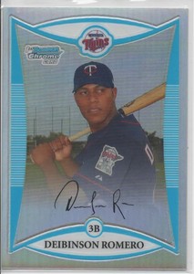 2008 BOWMAN CHROME DEIBINSON ROMERO ROOKIE REFRACTOR #rd 500