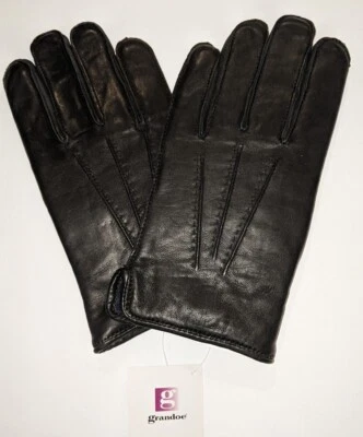 GRANDOE Men's Genuine Leather Portland Gloves Black, Medium,  New. - Image 1 of 3