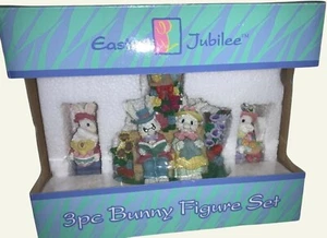 Easter Jubilee 3 Piece Figurine Set Easter Village Figurines Never used - Picture 1 of 10