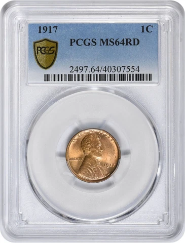 1917 Lincoln Cent MS64RD PCGS Cover