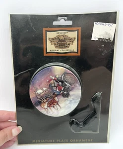 Ornamento in miniatura piastra da collezione Harley Davidson con supporto - Foto 1 di 4