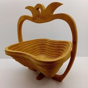 UNUSUAL SPIRAL WOODEN BASKET - Picture 1 of 4
