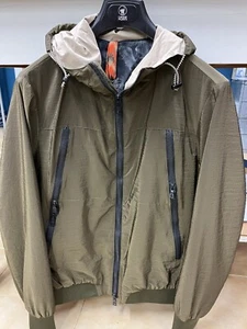 Men's Jacket Summer SSEINSE Nylon Ristop Windproof Green Hooded - Picture 1 of 4