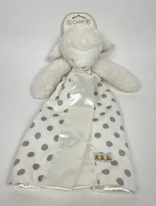 Bunnies Bay Carrots GRAY POLKA DOT LAMB Lovey Security Blanket New Gift Baby - Picture 1 of 9