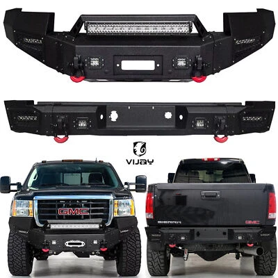 Vijay For 2007-2010 GMC Sierra 2500/3500 HD Steel Front/Rear Bumper w/LED Lights Foto 1 de 4
