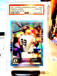 2017 Panini Donruss Optic Aaron Judge #34/50 Carolina Blue RC. #38 Gem Mt 10 MVP