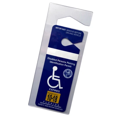 Handicap Parking Placard Holder - Rear View Mirror Disability ID Permit Hanger - Image 1 of 4