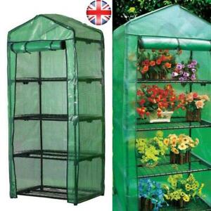 4 TIER MINI GREENHOUSE PVC COVER PLANTS GROW HOUSE PLASTIC OUTDOOR FRAME COVER
