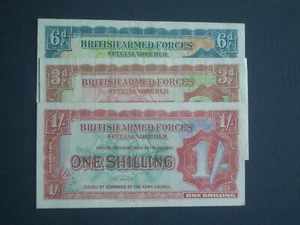 **LooK - 2nd Series 1s, 3d & 6d 'GVF/EF'  British Military Authority Banknotes** - Picture 1 of 12